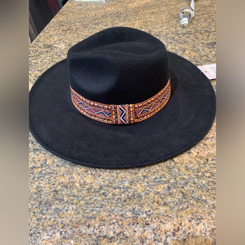 Boho Wide Brim Hat new with tags - Picture 2 of 9